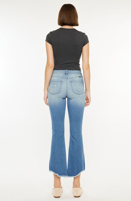 Kancan Lenny Essentials High Rise Cropped Jeans In Black