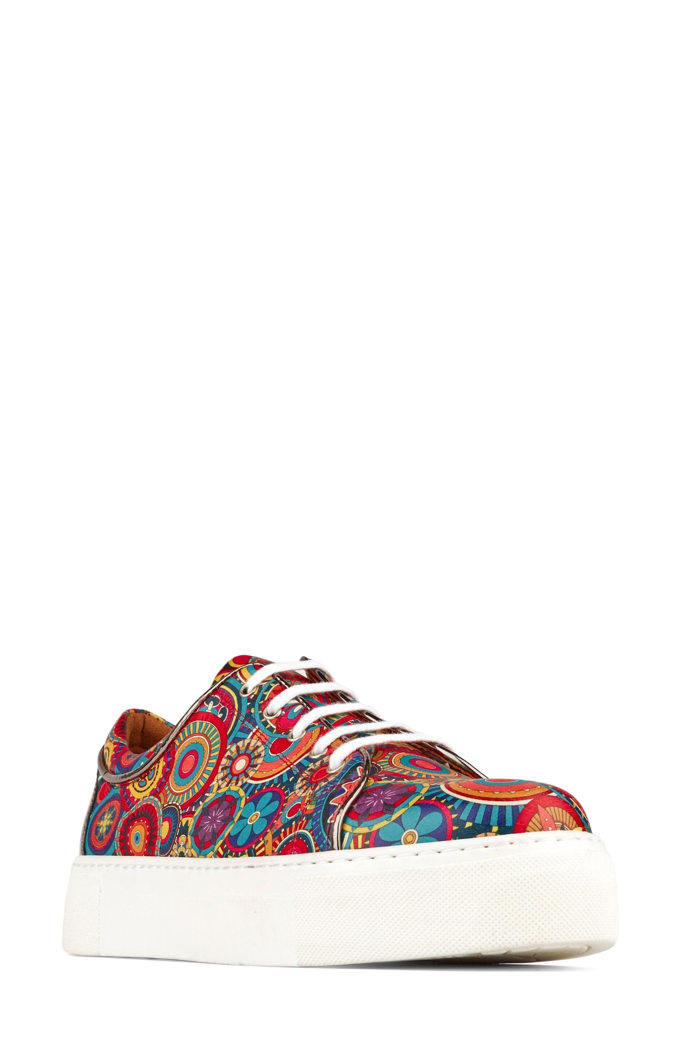 Camila Water Resistant Lace-Up Sneaker, Main, color, BLUE MULTI PATTERN
