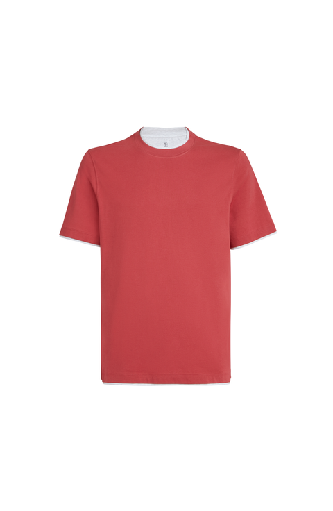 T-shirt with faux-layering