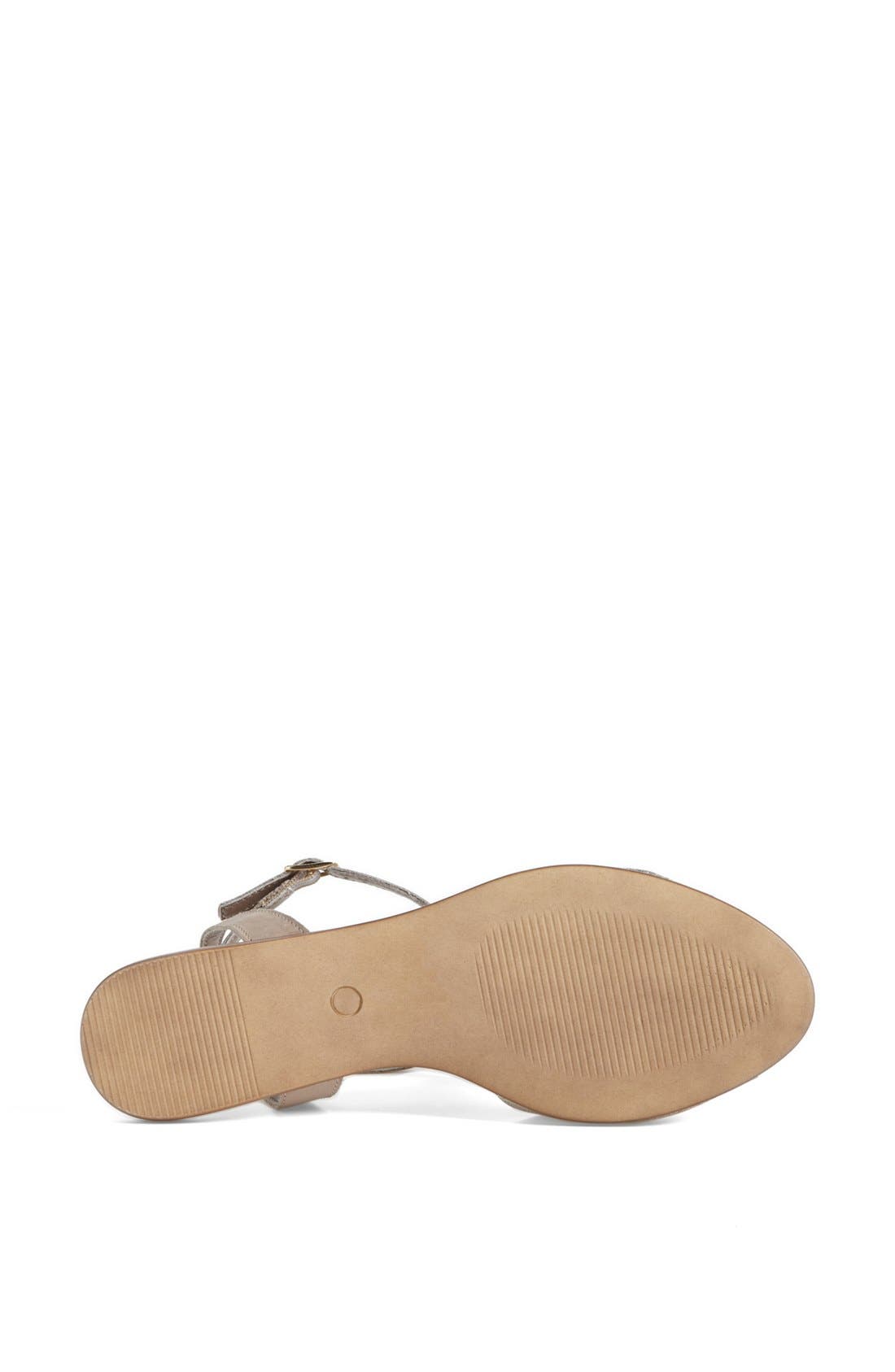 'Brand New' Leather Ankle Strap Sandal, Alternate, color, SILVER/ TAUPE