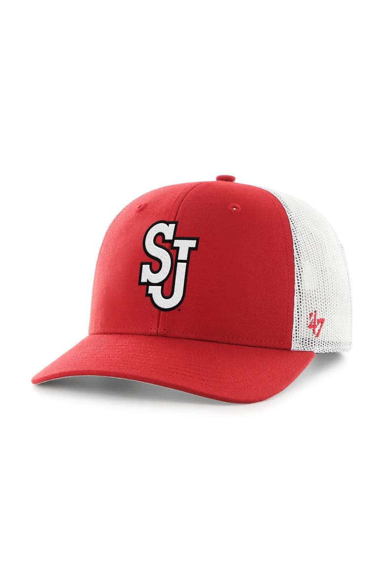 '47 Men's '47  Red St. John's Red Storm Adjustable Trucker Hat, Main, color, 