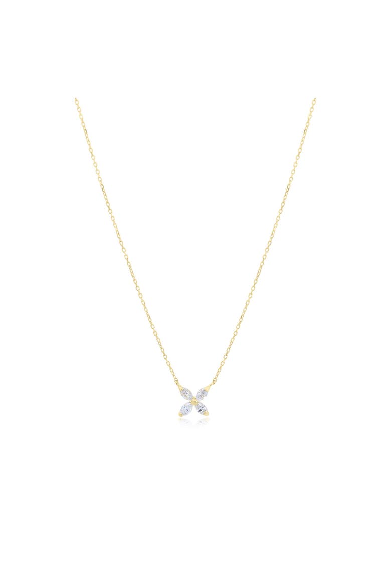 Diamond Flower Necklace, Main, color, Yellow Gold