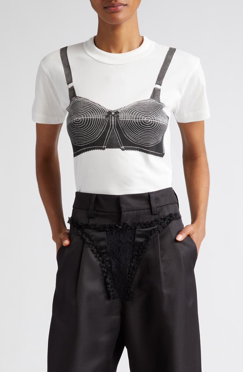 Vaquera Trompe l'Oeil Bra Cotton Graphic T-Shirt, Main, color,