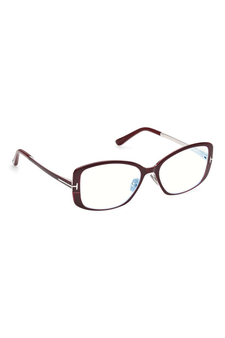 54mm Rectangular Optical Glasses, Alternate, color, BURGUNDY ENAMEL / PALLADIUM