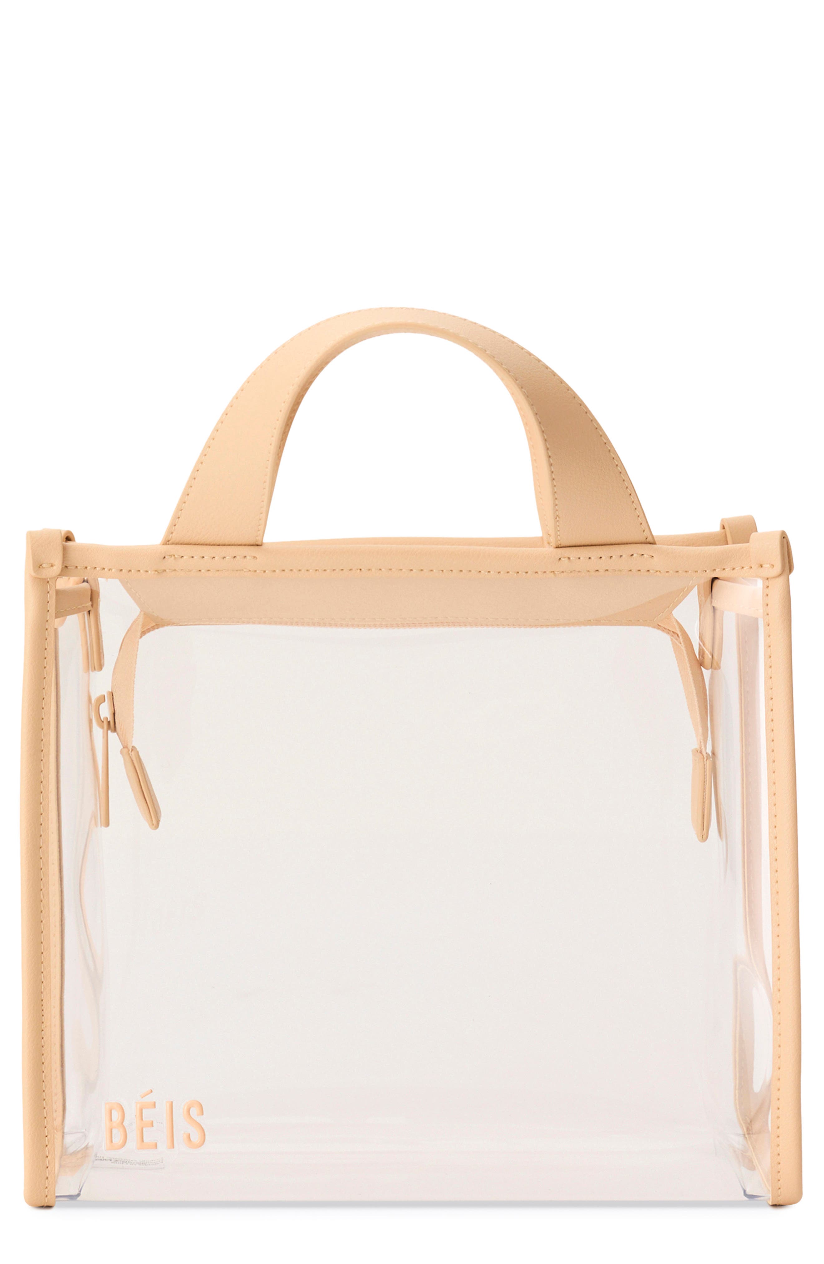 Béis The Clear Stadium Crossbody Bag, Main, color, Beige