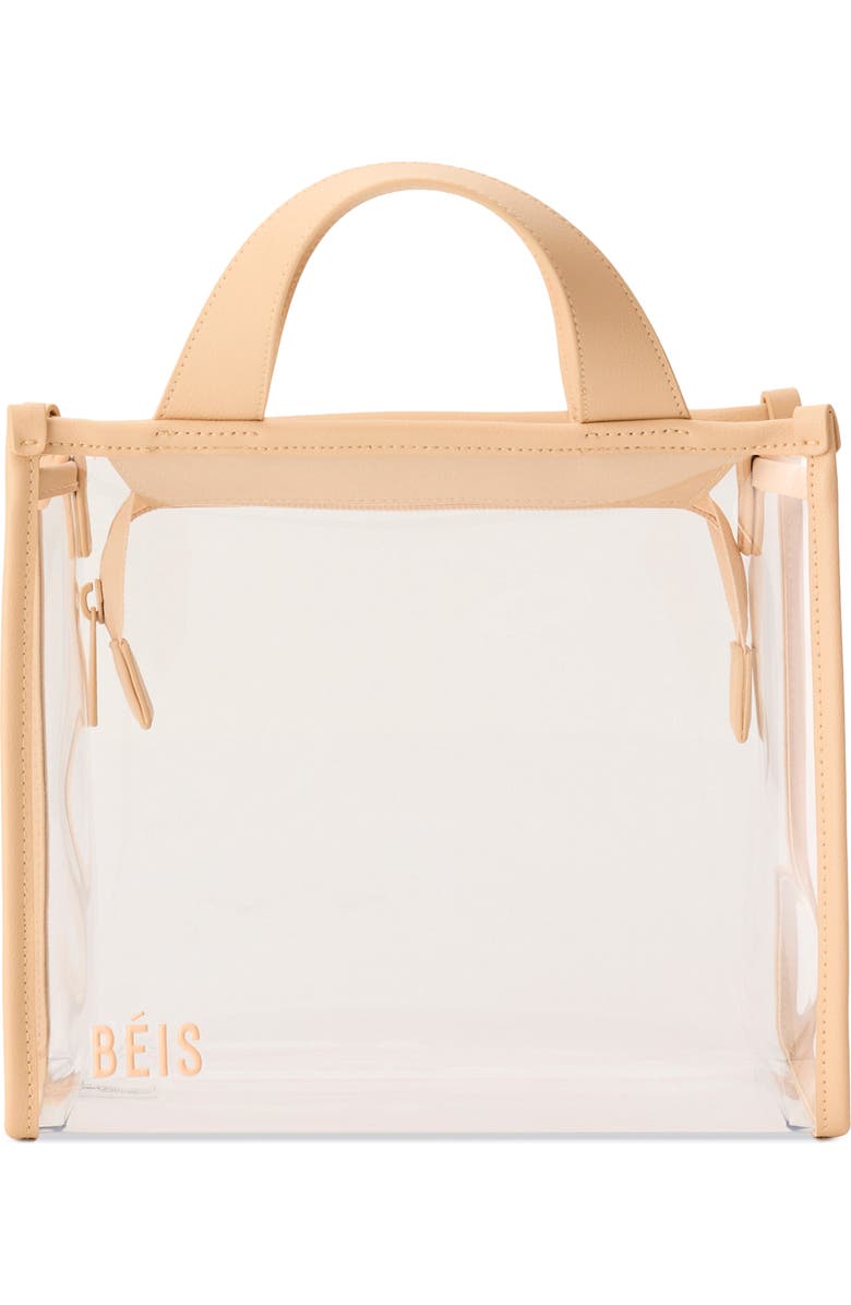 Béis The Clear Stadium Crossbody Bag, Main, color, Beige
