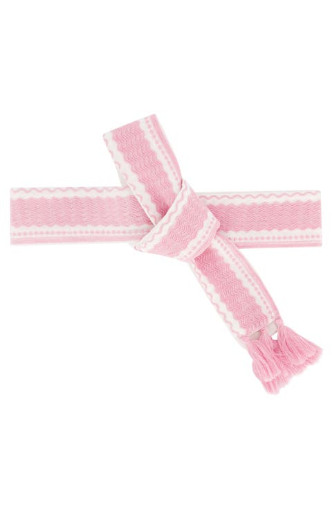 Embroidery Belt Pink Frangipani