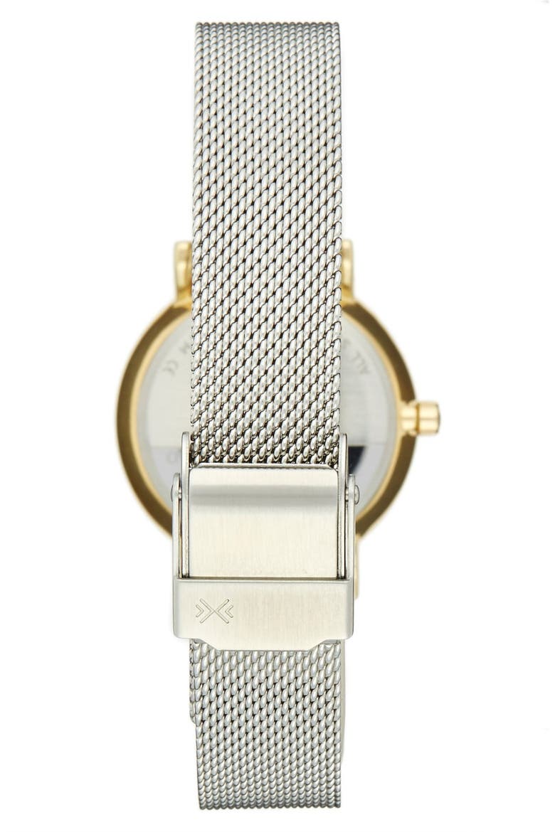 'Hald' Mesh Strap Watch, 26mm, Alternate, color, SILVER/ WHITE/ GOLD