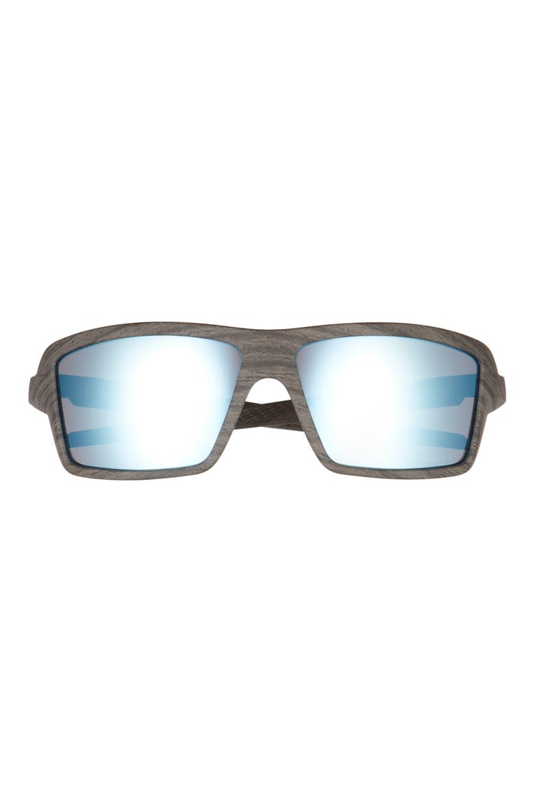 63mm Polarized Rectangular Sunglasses, Main, color, LIGHT WOOD