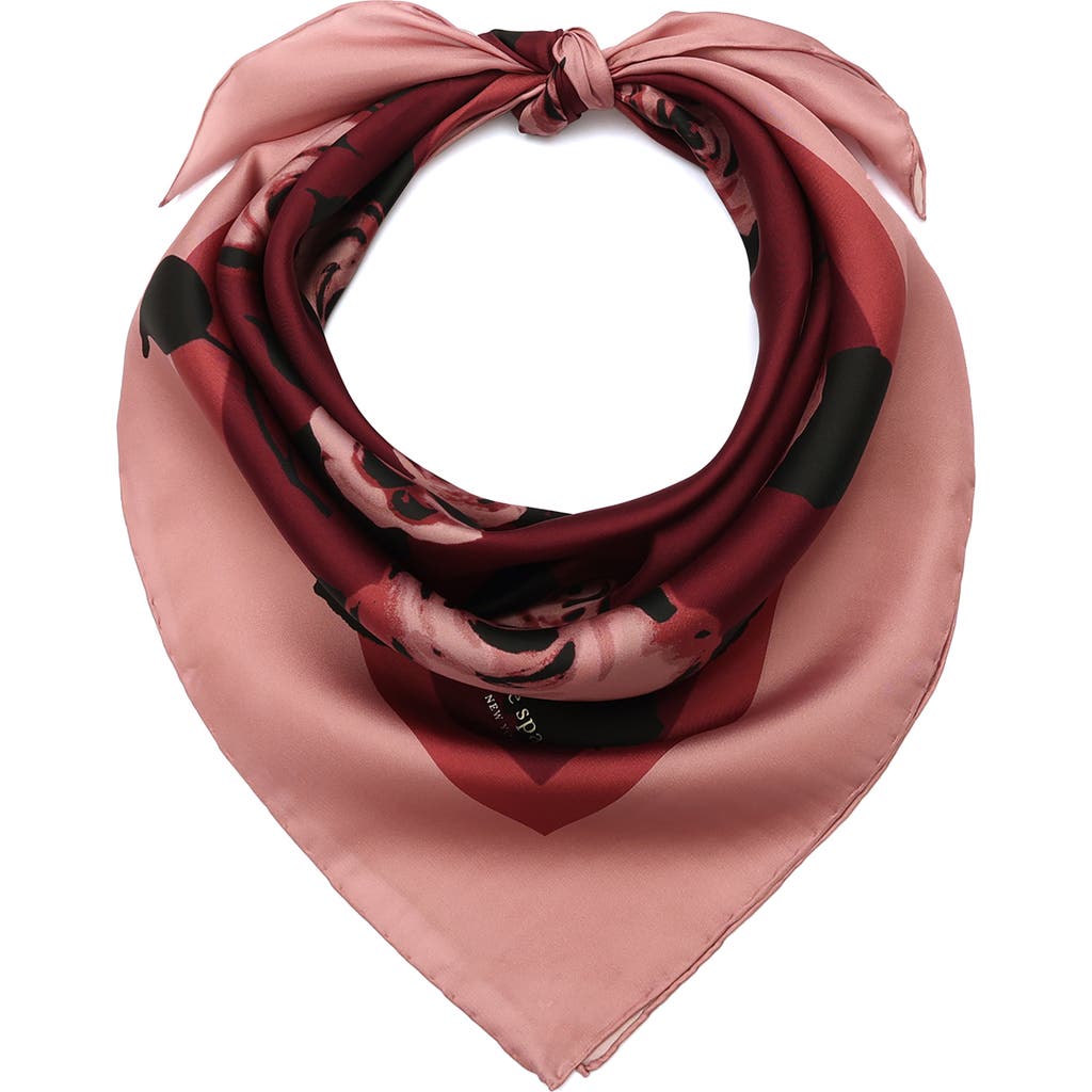 Kate Spade New York Park Roses Silk Squar Scarf In Brown