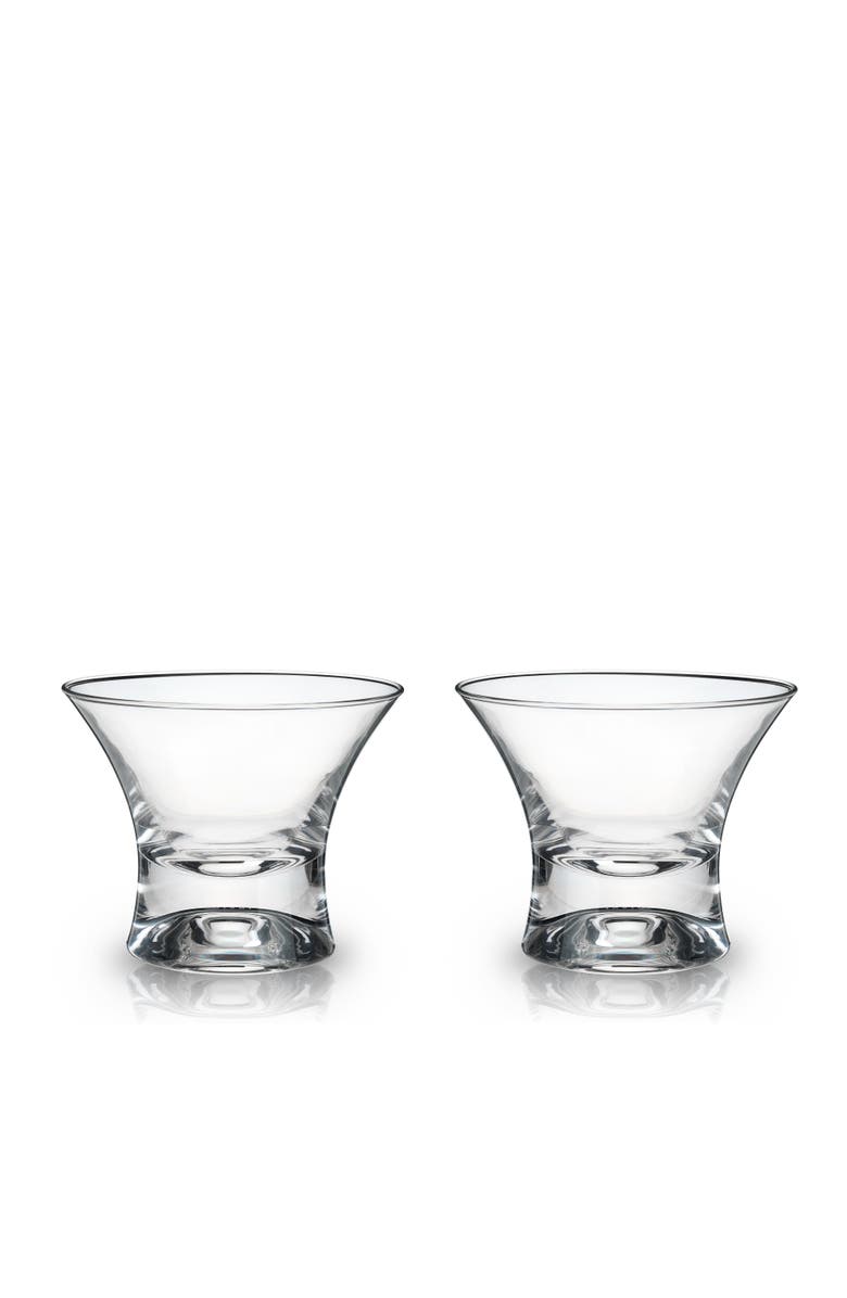 Viski Raye Crystal Stemless Manhattan Glasses Set of 2, Main, color, Clear