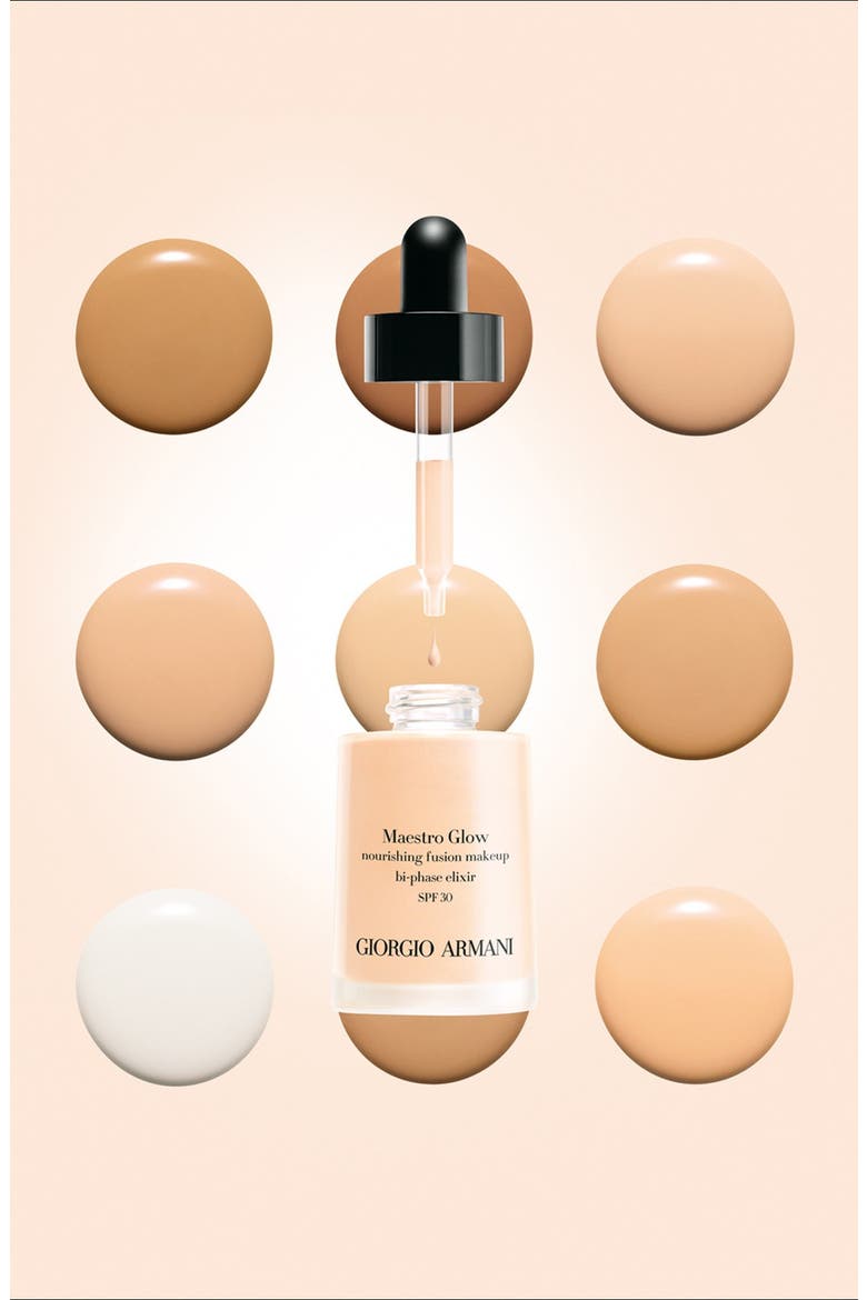 Giorgio Armani 'Maestro Glow' Nourishing Fusion Foundation Bi-Phase Elixir Broad Spectrum SPF 30, Alternate, color, 08