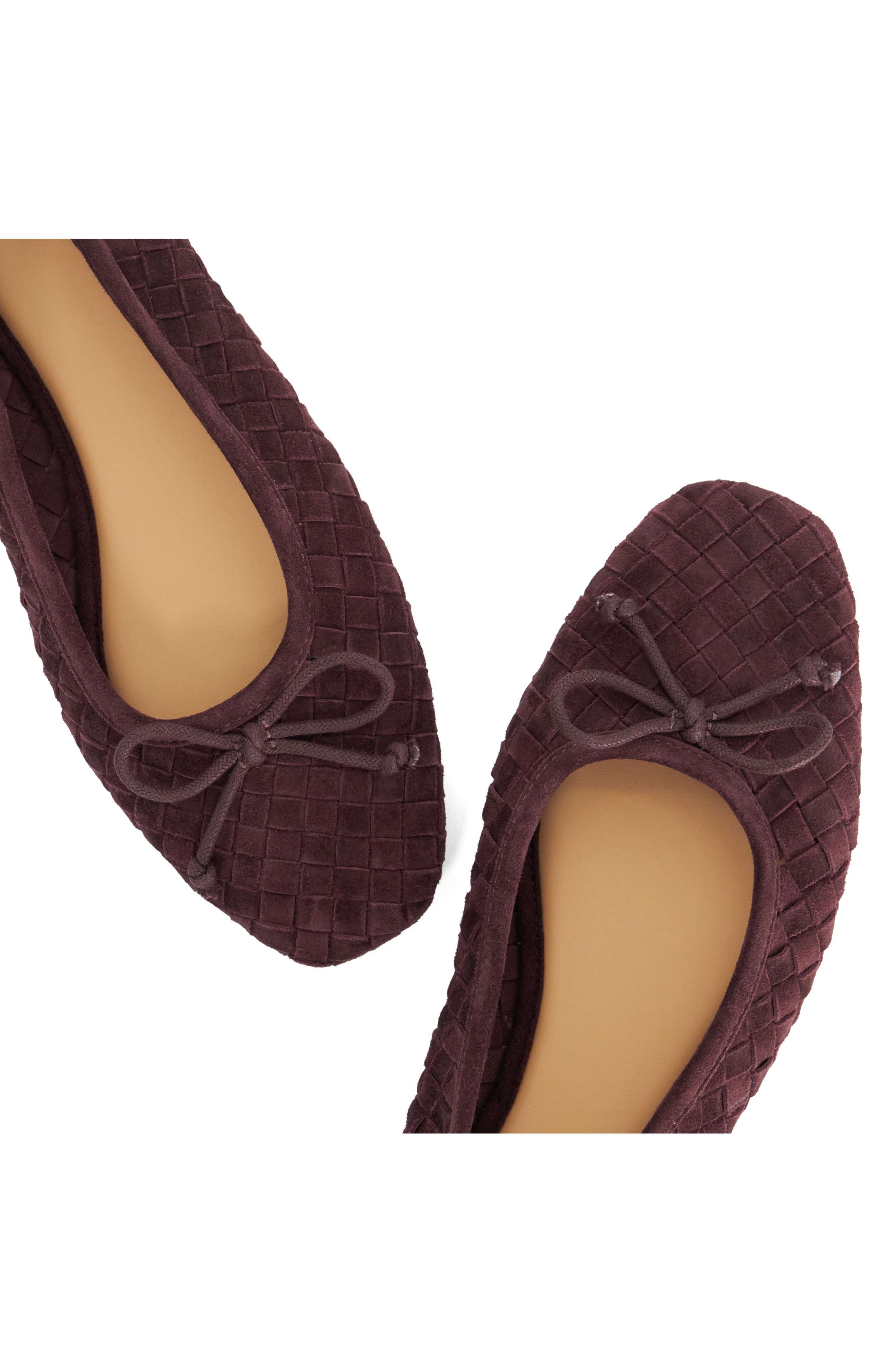Heat Woven Ballet Flat, Alternate, color, BURGUNDY
