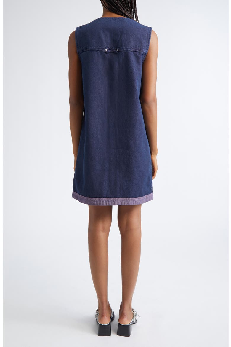 Contrast Hem Denim Dress, Alternate, color, DUSKY / DRIED ROSE