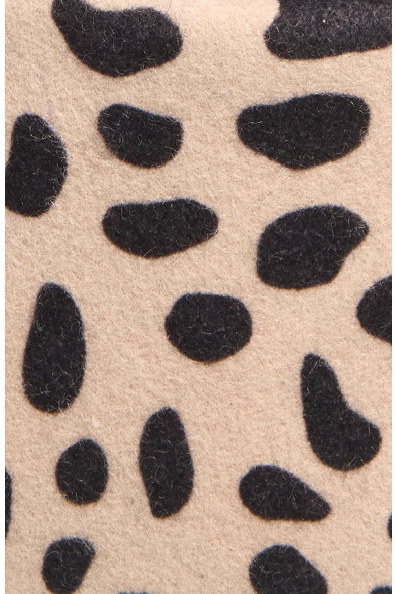 Odette Spotted Wool Pillbox Hat, Alternate, color, SNOW LEOPARD