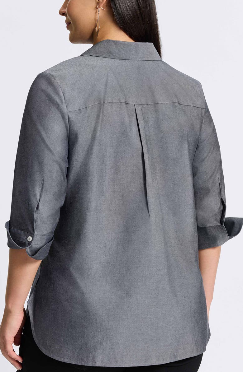 Foxcroft Madison Non-Iron Three-Quarter Sleeve Cotton Button-Up Shirt, Alternate, color, 
