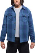XRAY Faux Shearling Lined Flannel Shirt Jacket