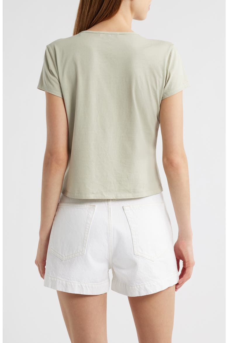 Gathered Cotton Blend T-Shirt, Alternate, color, SOFT MINT