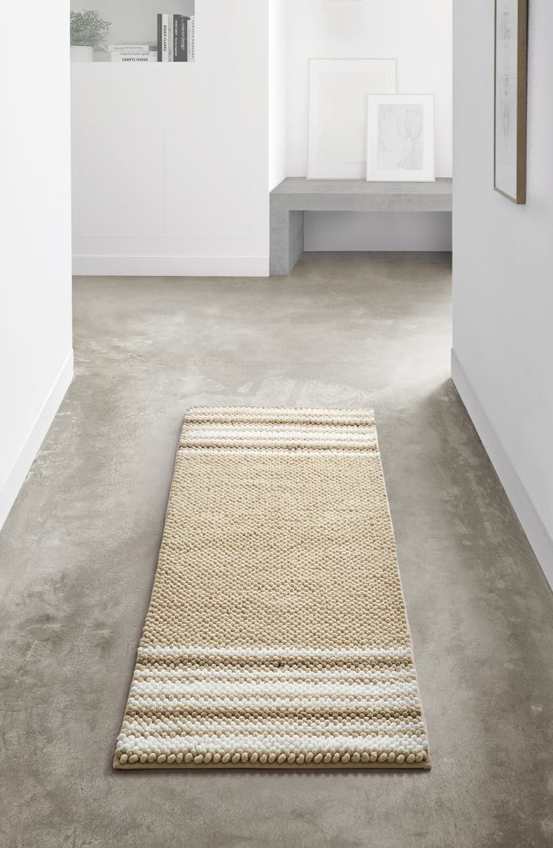 VCNY HOME Aiden Stripe Jacquard Runner Bath Rug, Alternate, color, Taupe