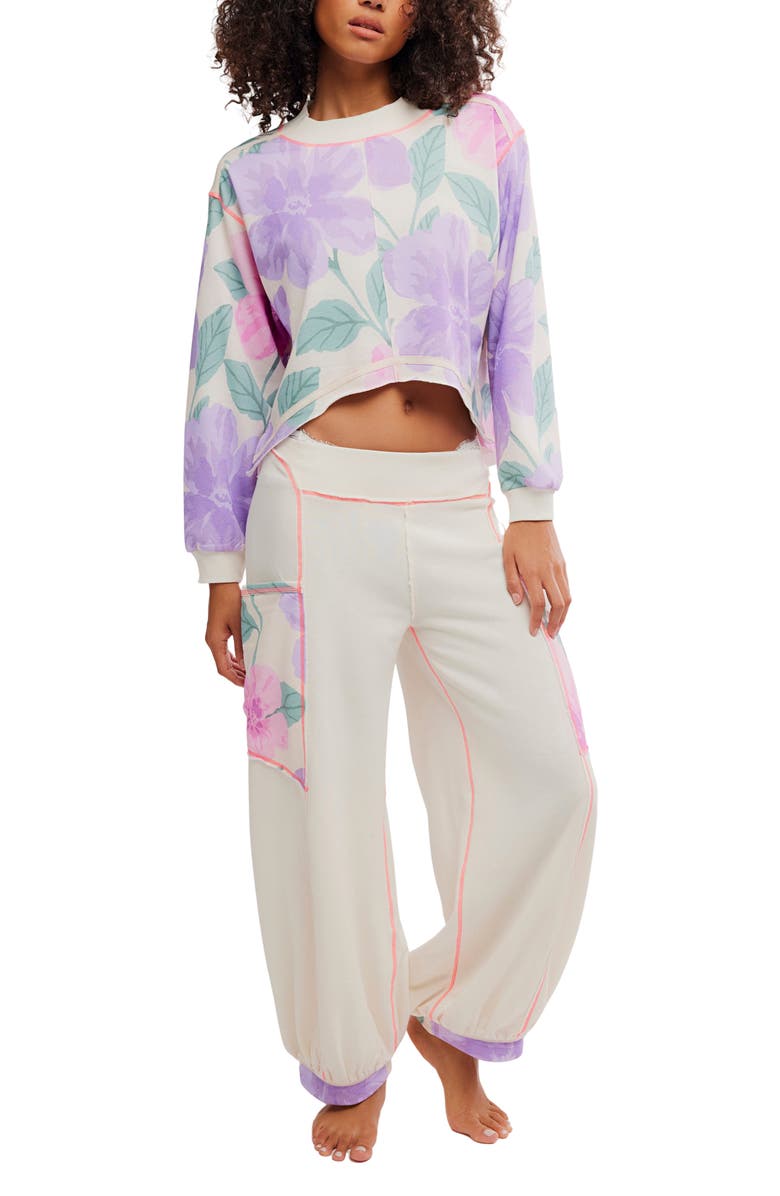 Free People Summer Loving Sweatshirt, Alternate, color, Ivory Combo