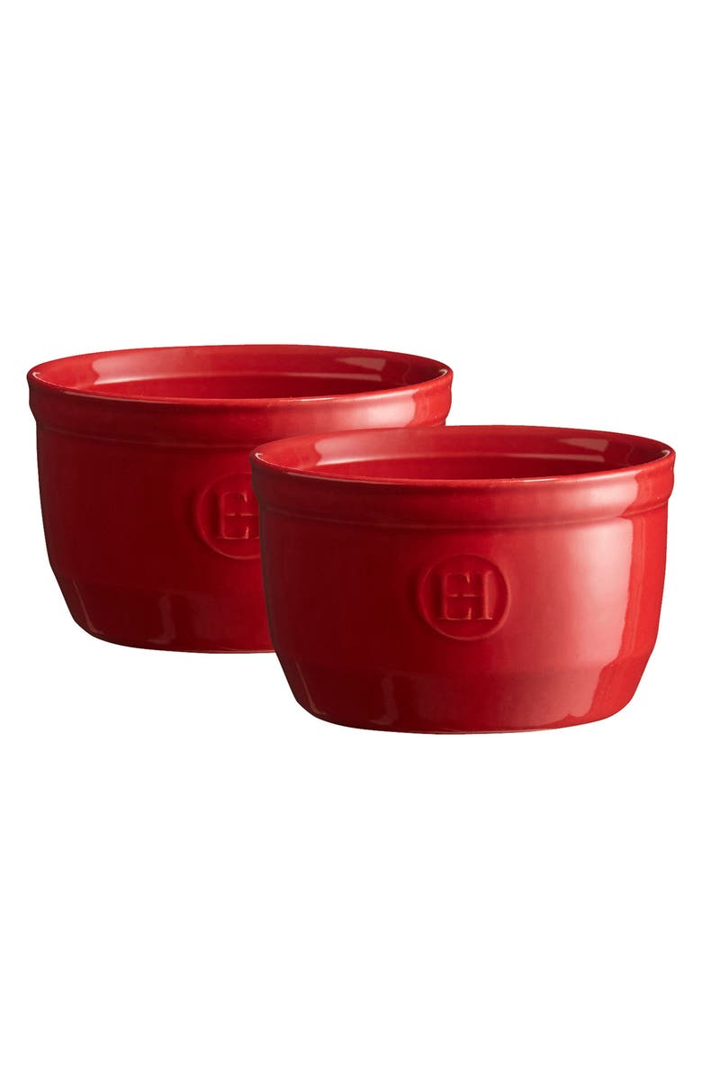 Emile Henry Made in France 8.5 oz Ramekin, Set of 2, 4" by 2.5", Main, color, Burgundy