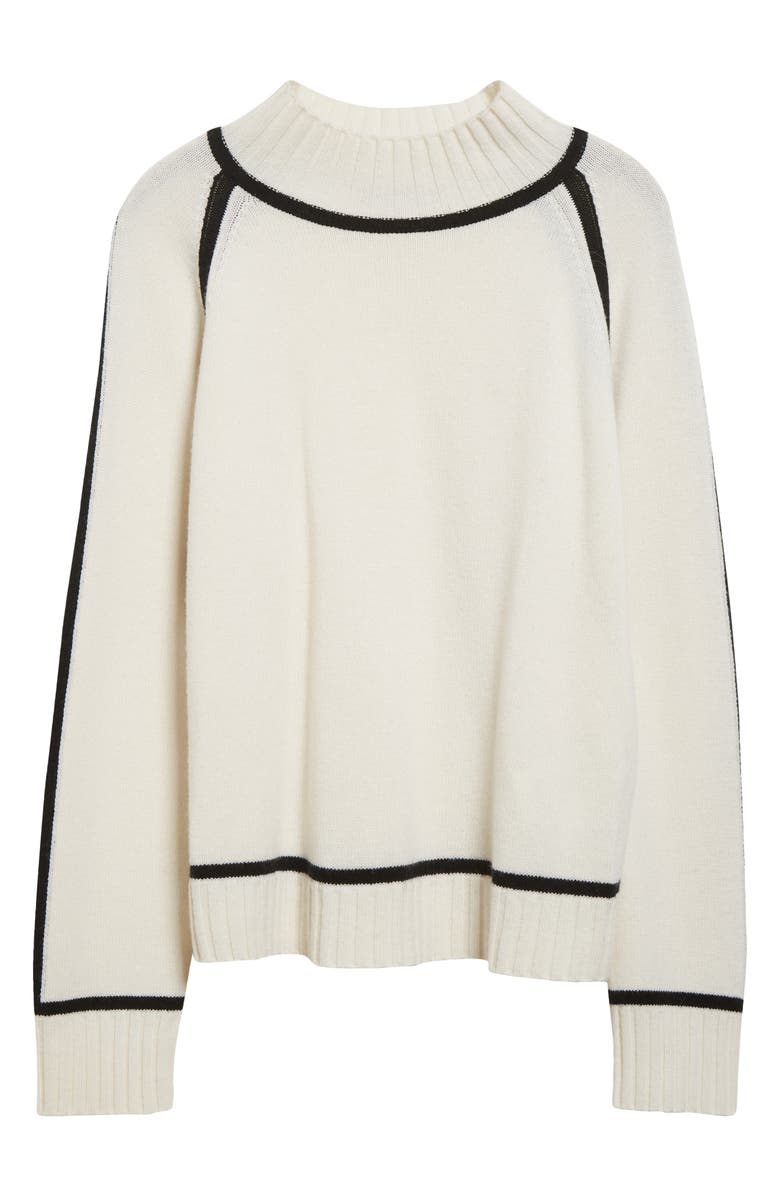 Max Mara Studio Pescara Merino Wool & Cashmere Mock Neck Sweater, Alternate, color, White