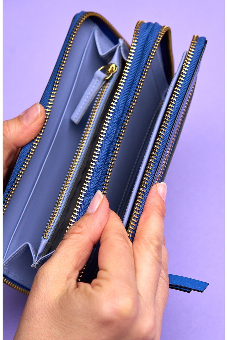 Joy Double Zip Wallet, Alternate, color, Iris
