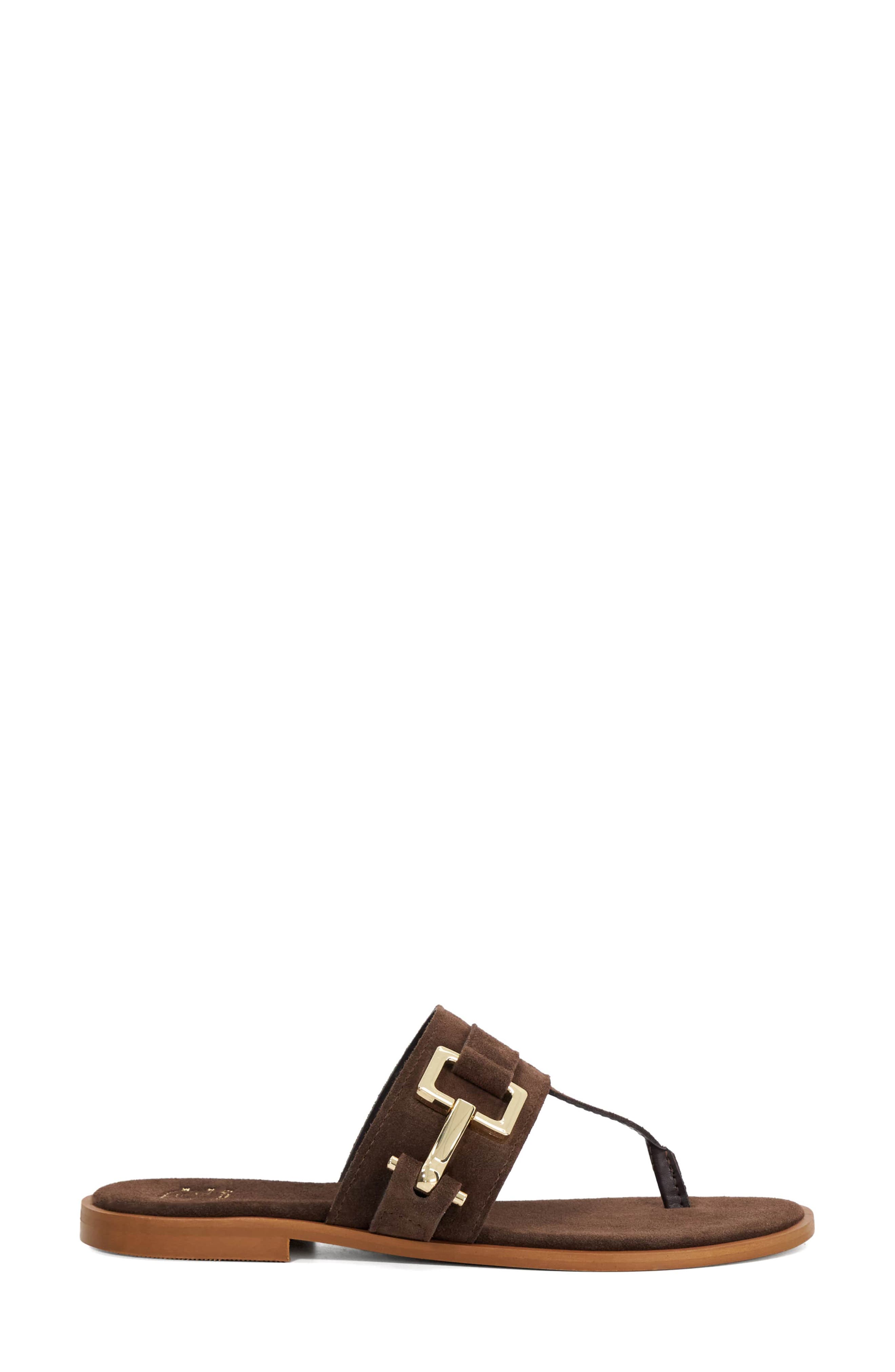 Dune London Lotica Sandal, Alternate, color, Brown Suede