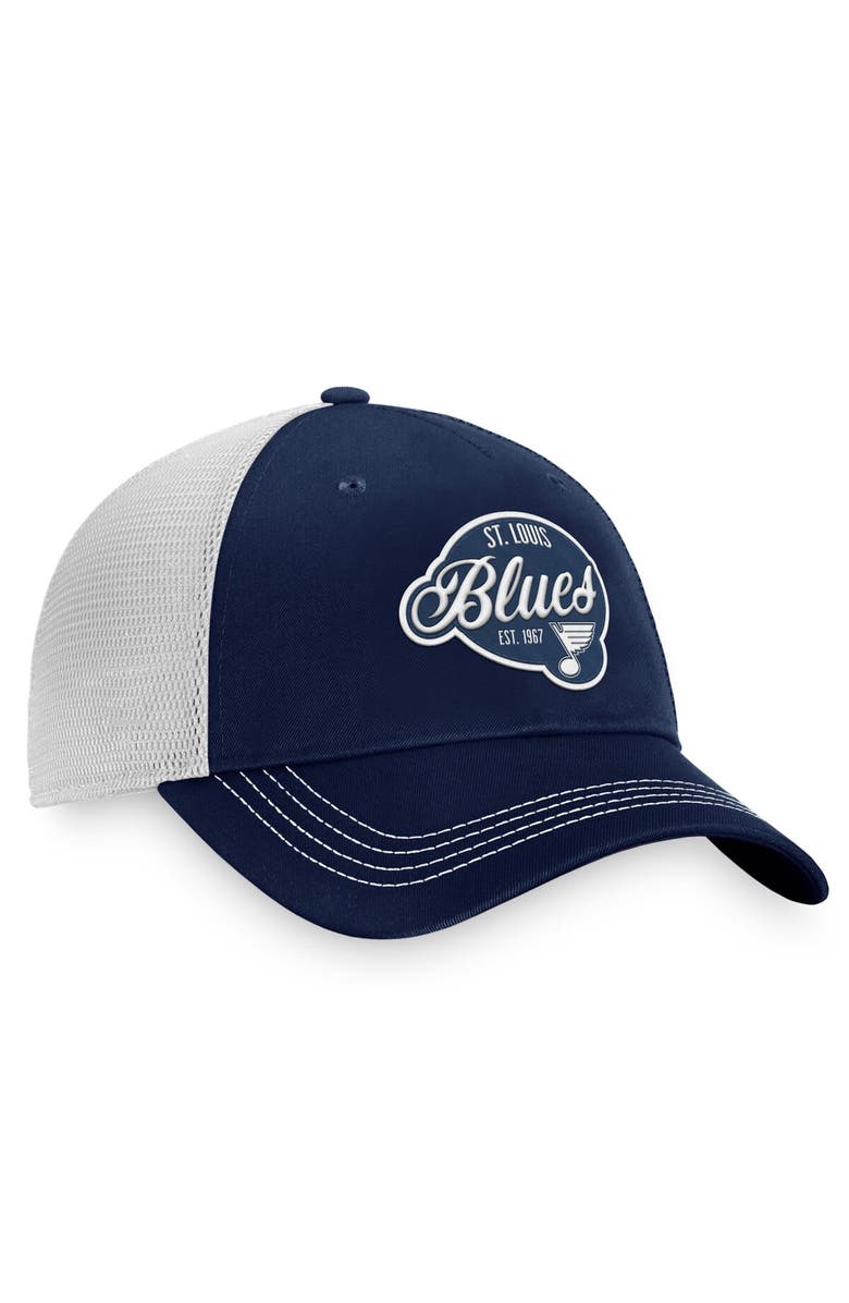 FANATICS Women's Fanatics Branded Navy/White St. Louis Blues Fundamental Trucker Adjustable Hat, Alternate, color, Navy