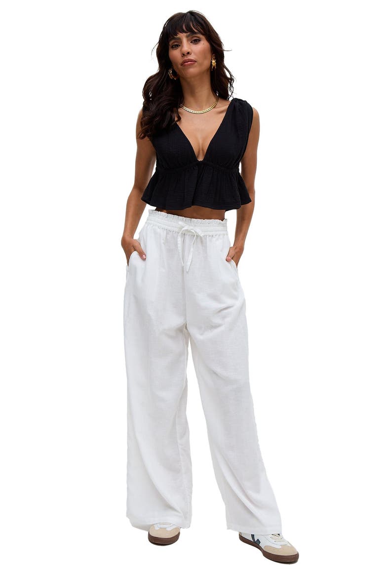 Paulina Wide Leg Trouser, Alternate, color, White
