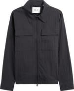 NN07 Alban 5721 Cotton Seersucker Zip-Up Shirt Jacket