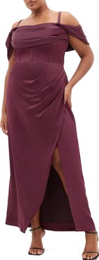 City Chic Forbidden Love Off the Shoulder Maxi Dress
