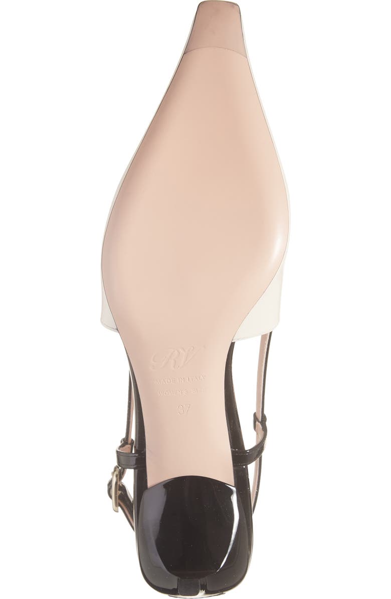 Roger Vivier Mini Buckle Slingback Pump, Alternate, color, Ivory/ Black