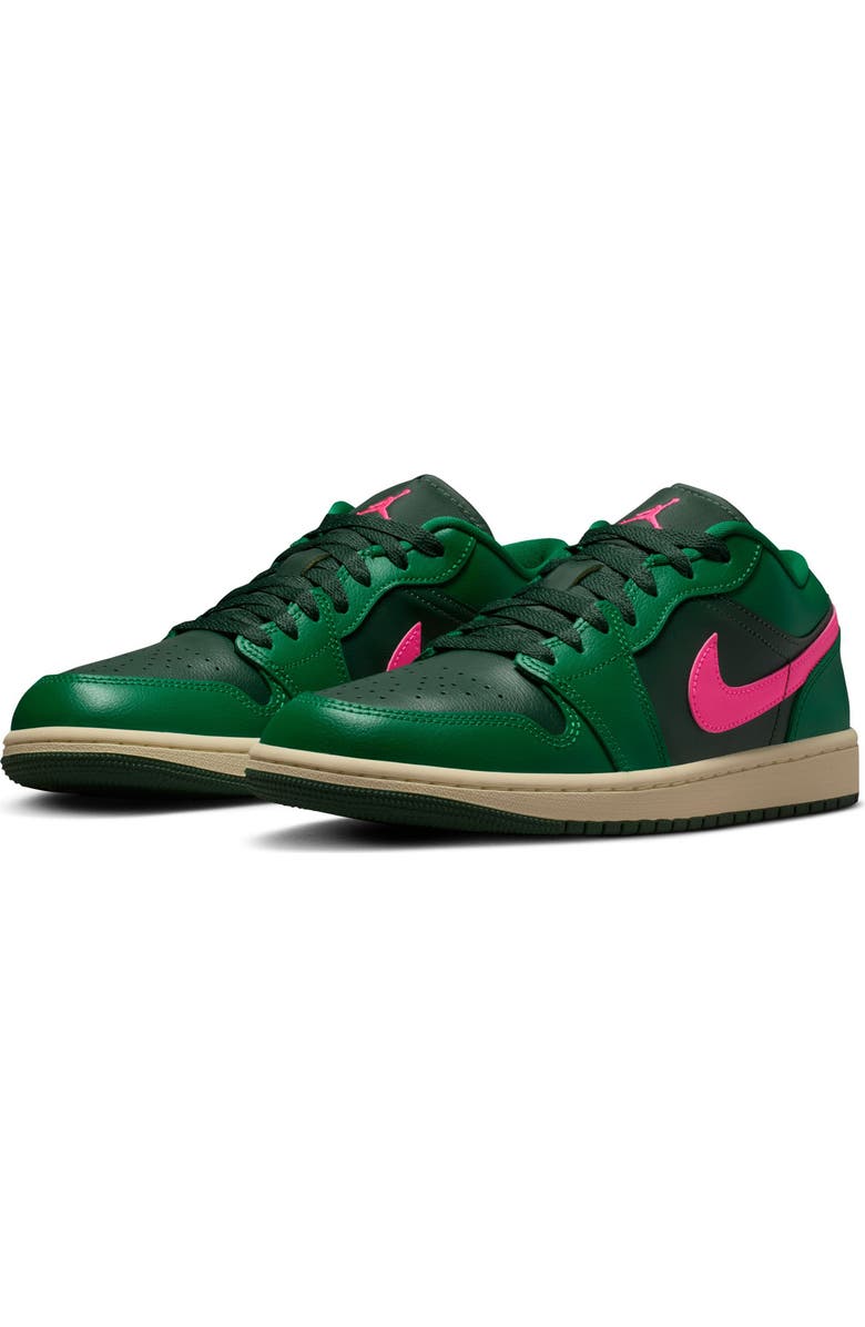 Jordan Air Jordan 1 Low Sneaker, Main, color, Malachite/ Fir/ Pink Blast