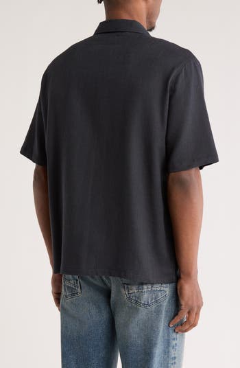 Western Weave Short Sleeve Cotton Graphic Button-Up Shirt