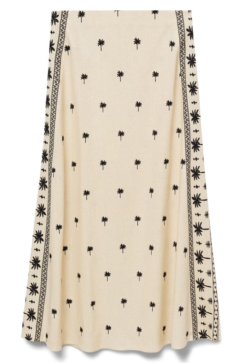 Embroidered A-Line Skirt, Alternate, color, BEIGE