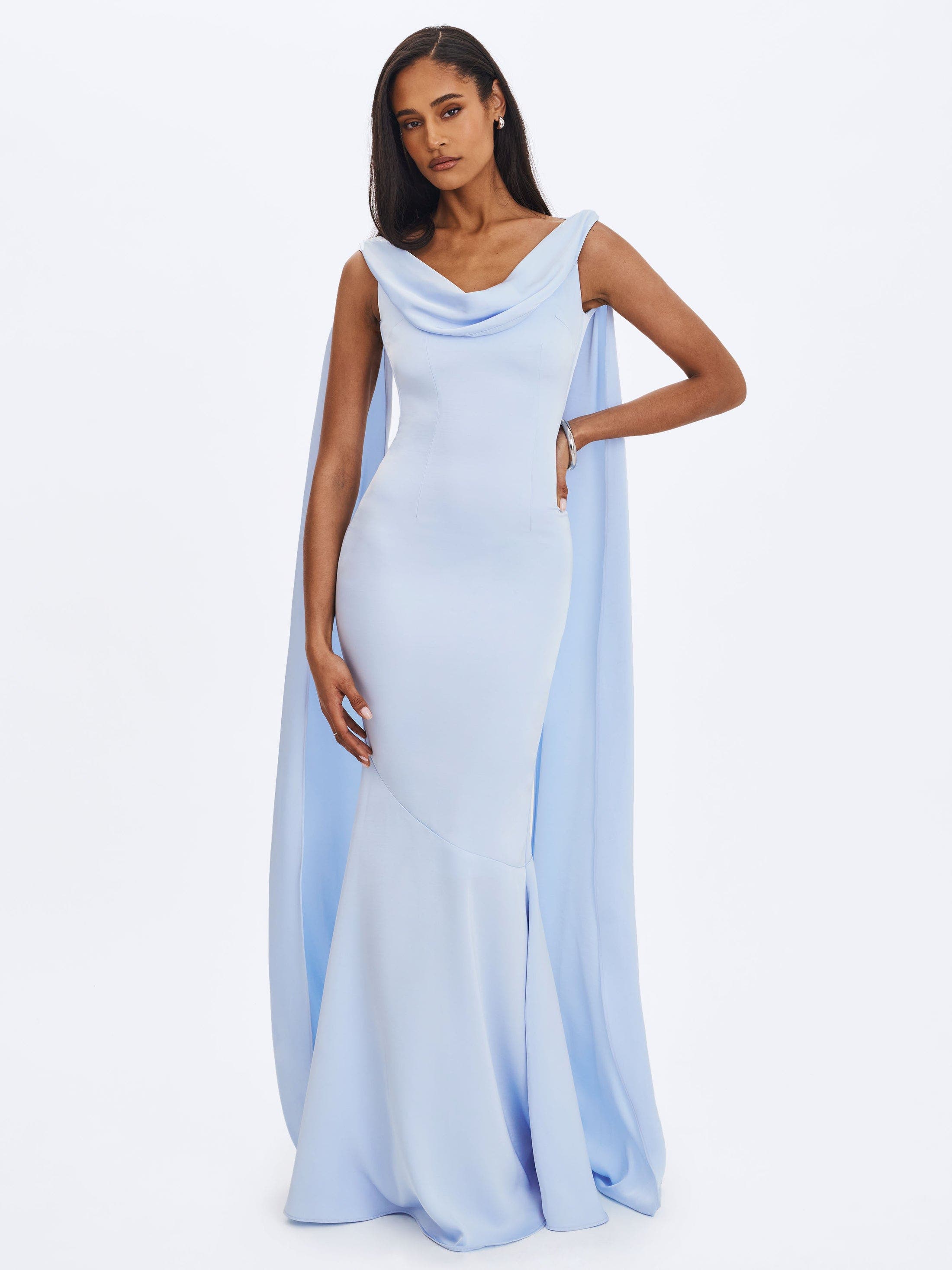 Miss Circle Eira Cowl Scarf-Detail Mermaid Maxi Dress (Women