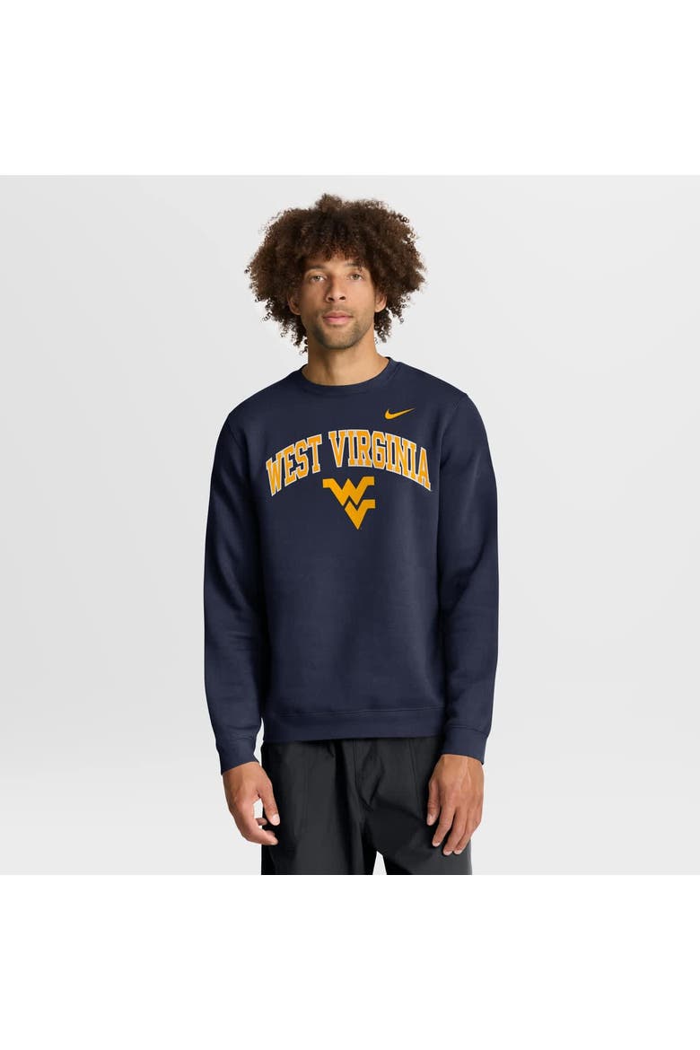 Men's Nike Navy West Virginia Mountaineers Arch Pullover Sweatshirt, Main, color, Navy