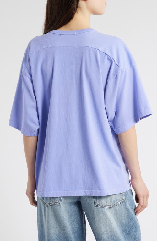 Daydreamer 1932 Rowing V-neck Cotton Graphic T-shirt In Purple
