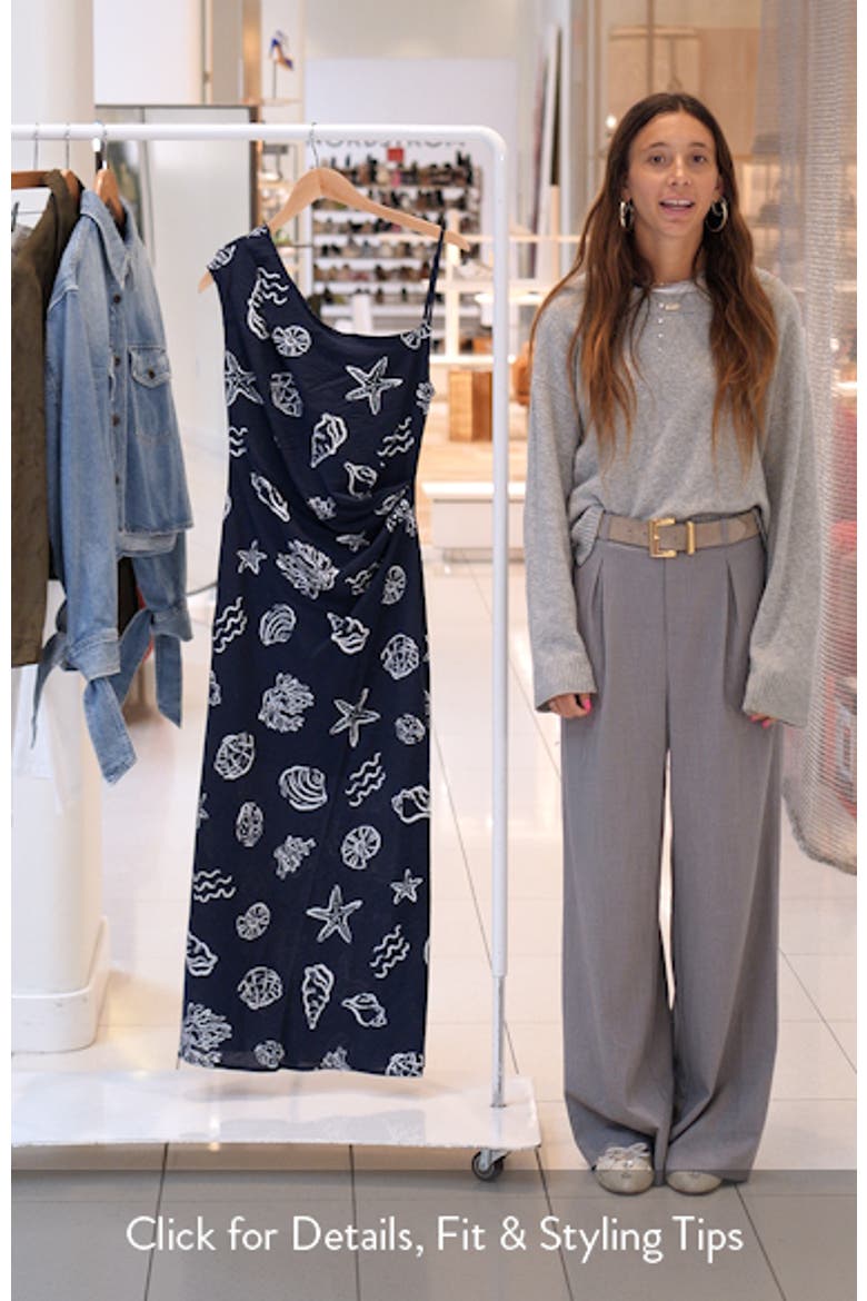 Shell Asymmetric Sleeveless Maxi Dress video