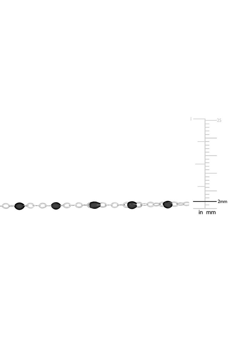 DELMAR Sterling Silver Black Enamel Station Chain Necklace, Alternate, color, Silver