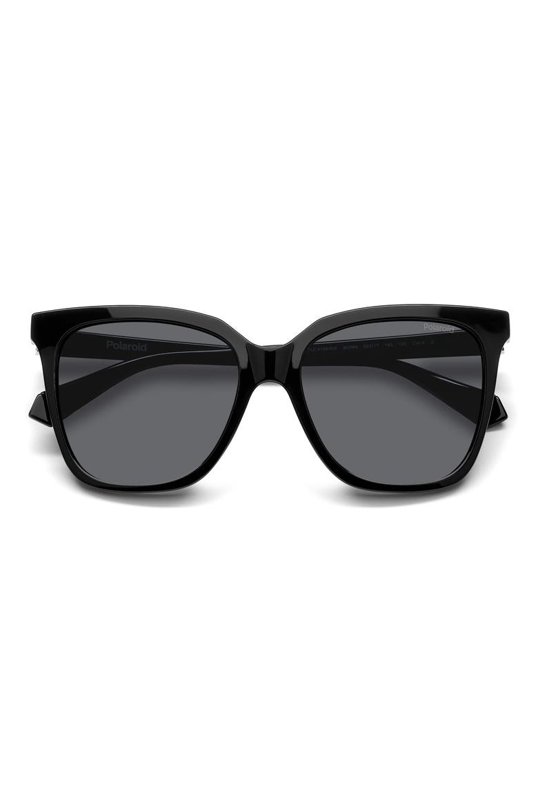 55mm Polarized Square Sunglasses, Alternate, color, BLACK/ GRAY POLARIZED
