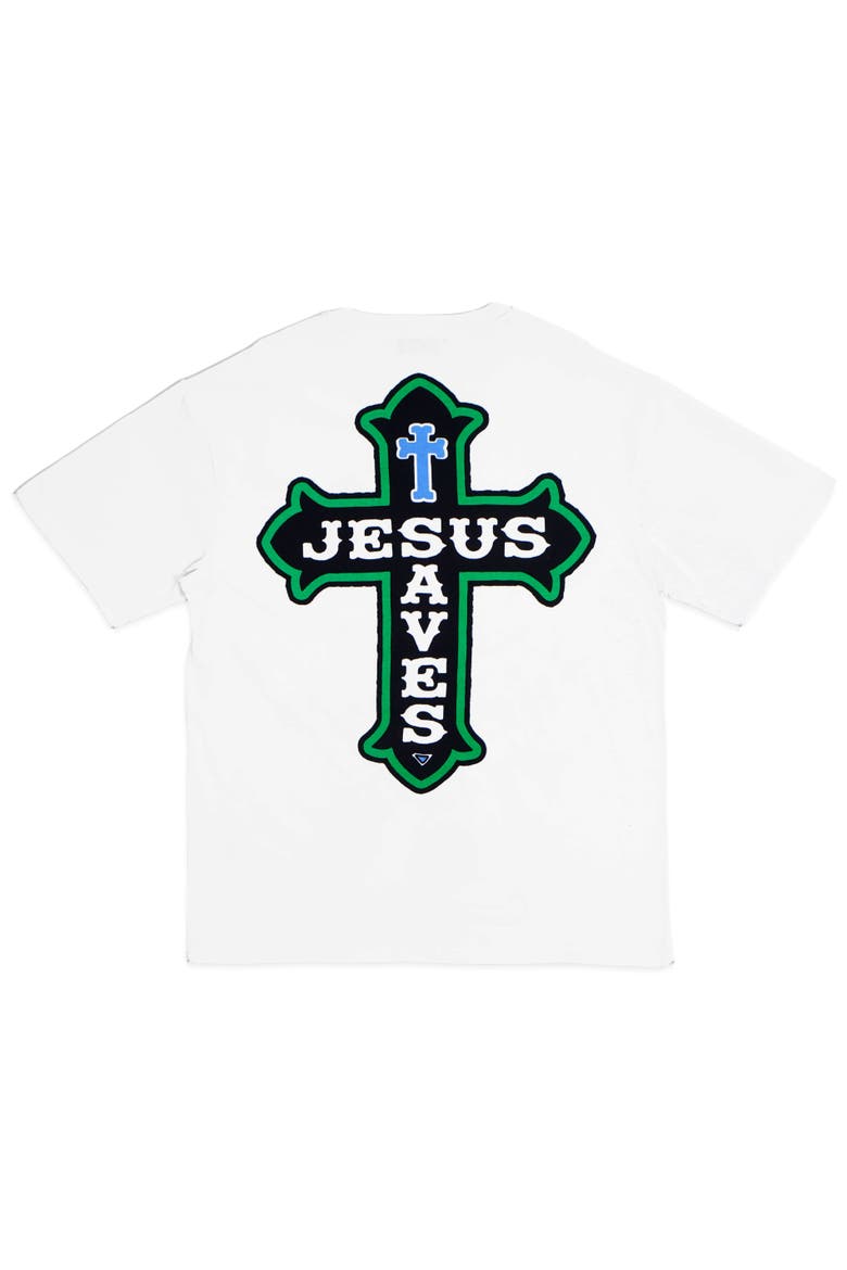 Jesus Saves Tee, Alternate, color, White