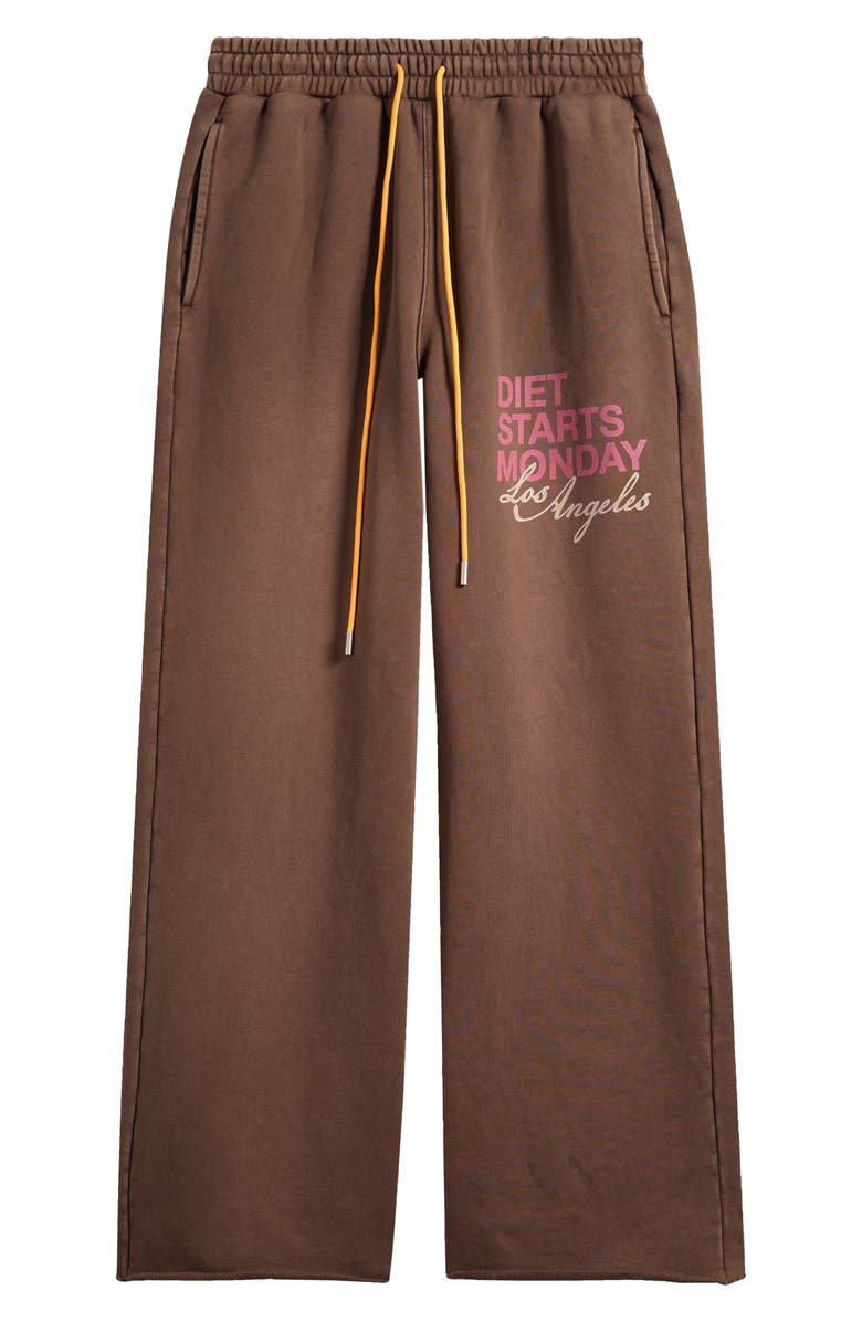 DIET STARTS MONDAY DSMLA Cutoff Cotton Sweatpants, Main, color, Brown/Pink