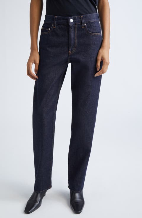 Low Rise Organic Cotton Denim Straight Leg Jeans