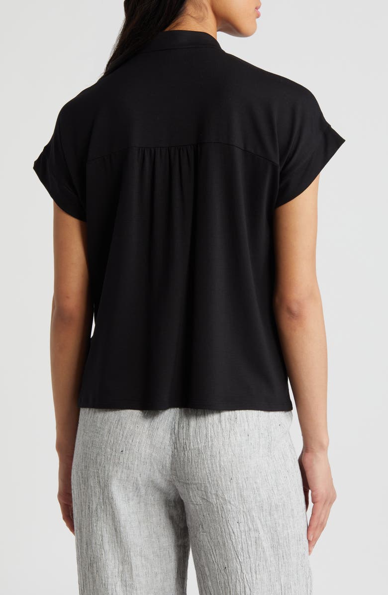 Eileen Fisher Cap Sleeve Top, Alternate, color, Black