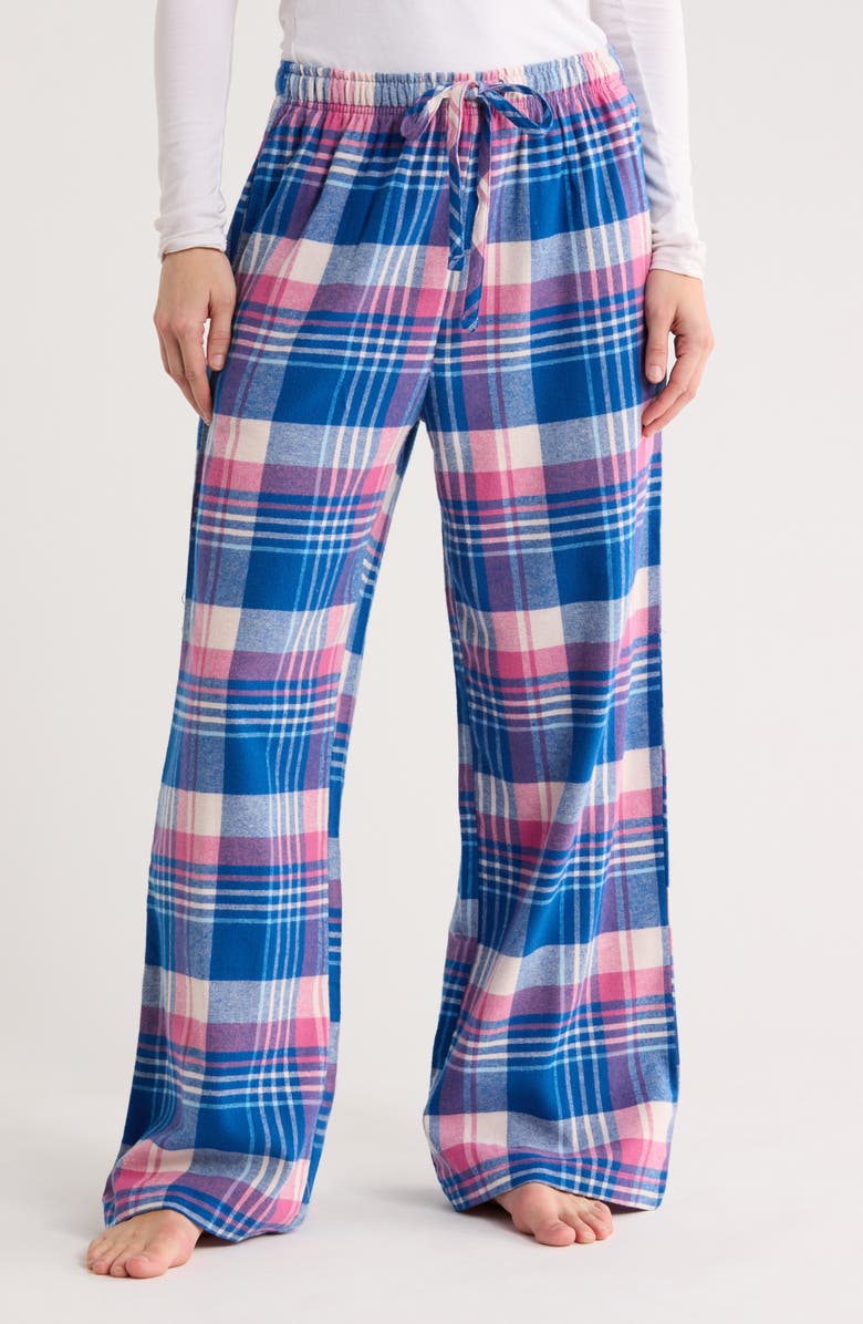 Abound Plaid Flannel Pajama Pants, Main, color, Blue- Pink Scottish Plaid