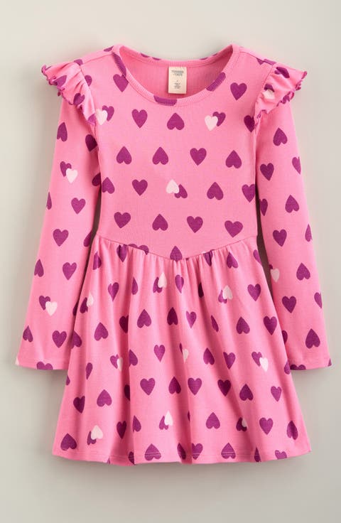 Kids' Ribbed Ruffle Dress