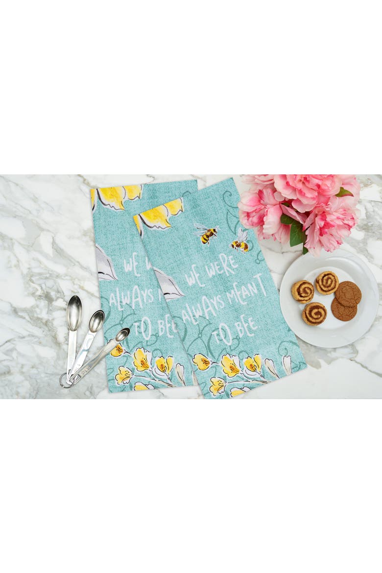 Always Meant To Be Printed Cotton Flour Sack Kitchen Towel, Alternate, color, White