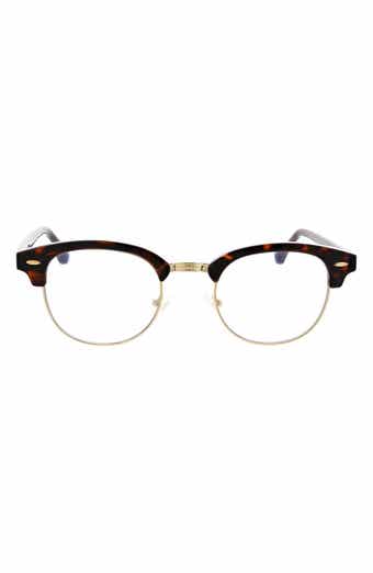 Oscar de la Renta 49mm Retro Half Rim Blue Light Blocking Reading Glasses
